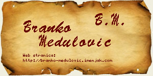 Branko Medulović vizit kartica